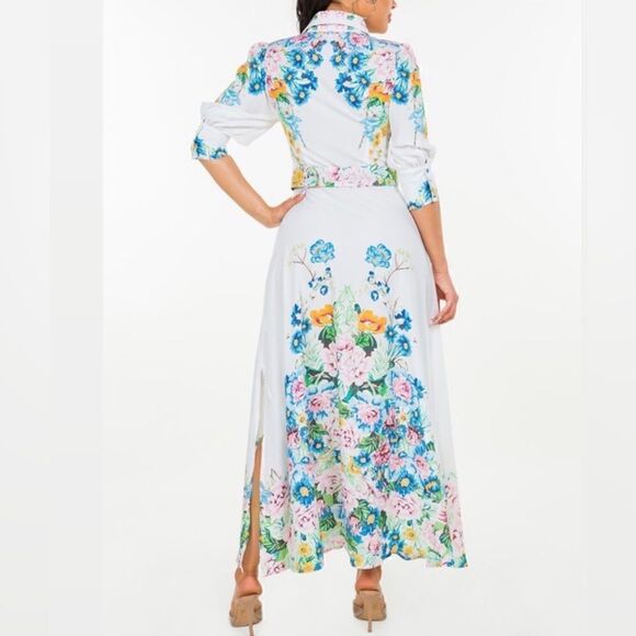 White Floral Maxi Dress - Picture 5 of 16